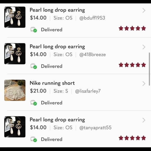 Pearl long drop earrings - Picture 4 of 6